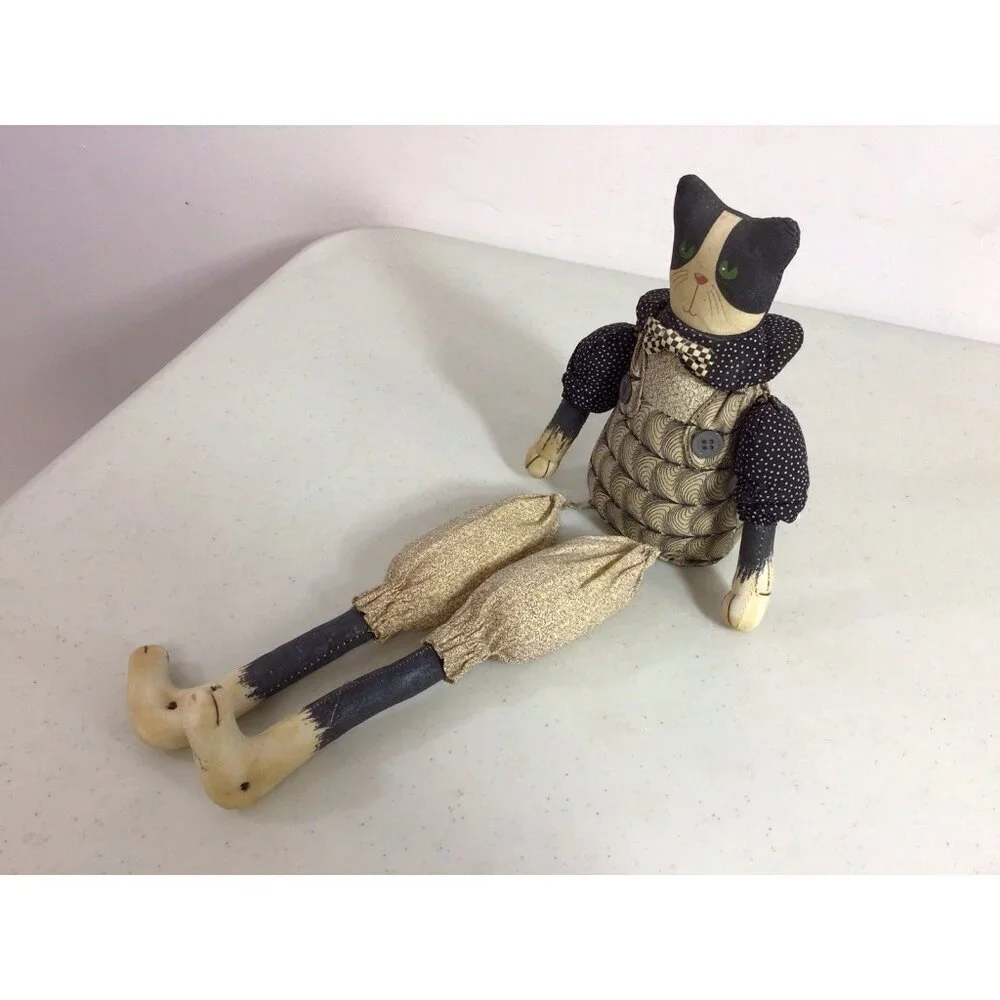 Country Folk Art Primitive Cat Doll 17 inches
